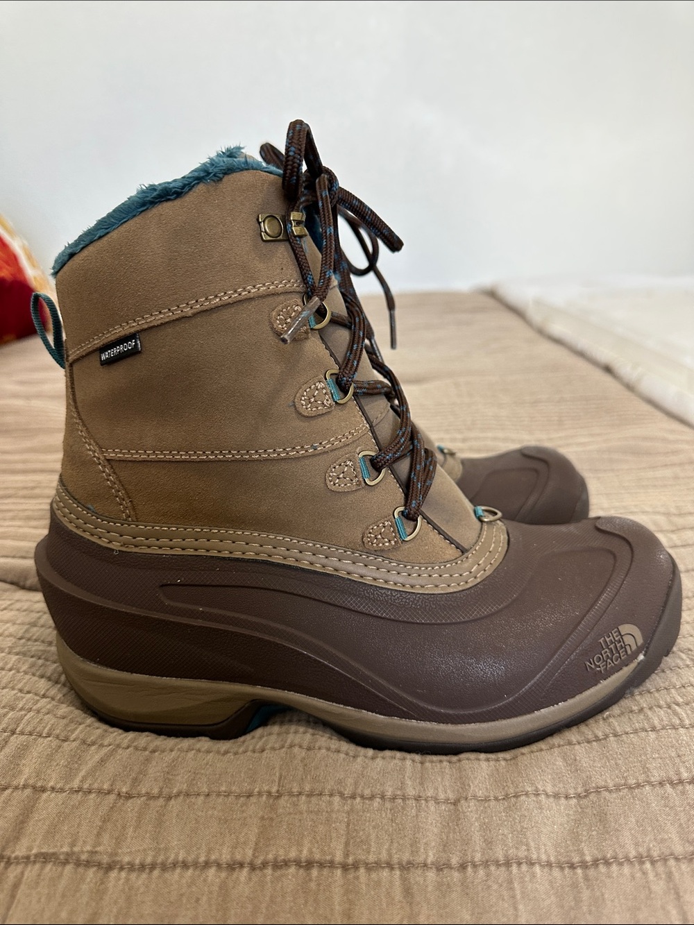 The North Face Brown Lace-Up Waterproof Winter Heat Seeker Boots Sz 7.5 - Picture 3 of 11